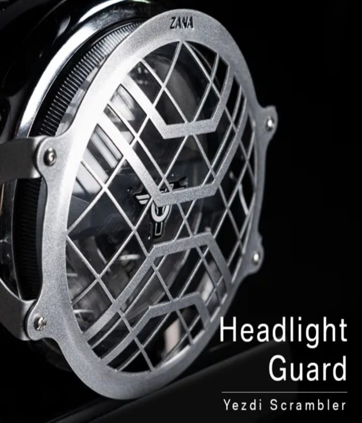 FOR YEZDI SCRAMBLER HEAD LIGHT GRILL MS (SILVER)