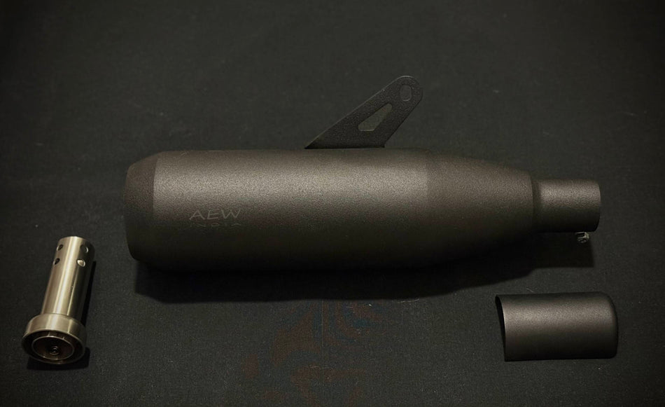 AEW EDGE SS BLACK EXHAUST AND SS MATT FINISH MID PIPE WITH CAT FOR BEAR 650
