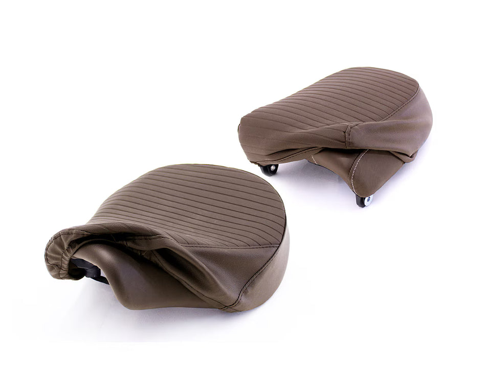 Brown Pleated Seat Cover For Royal Enfield Meteor 350