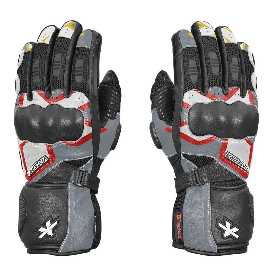 KRUGER – MOTORCYCLE TOURING RIDING GLOVES MIDNIGHT SUNSET RED