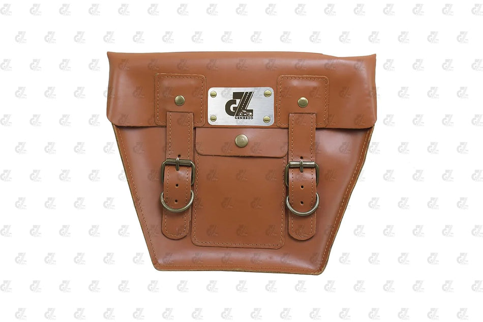 Leather Side Pannel Bag Tan Color with Straps & Rain Cover for Royal Enfield Continental GT & Interceptor 650