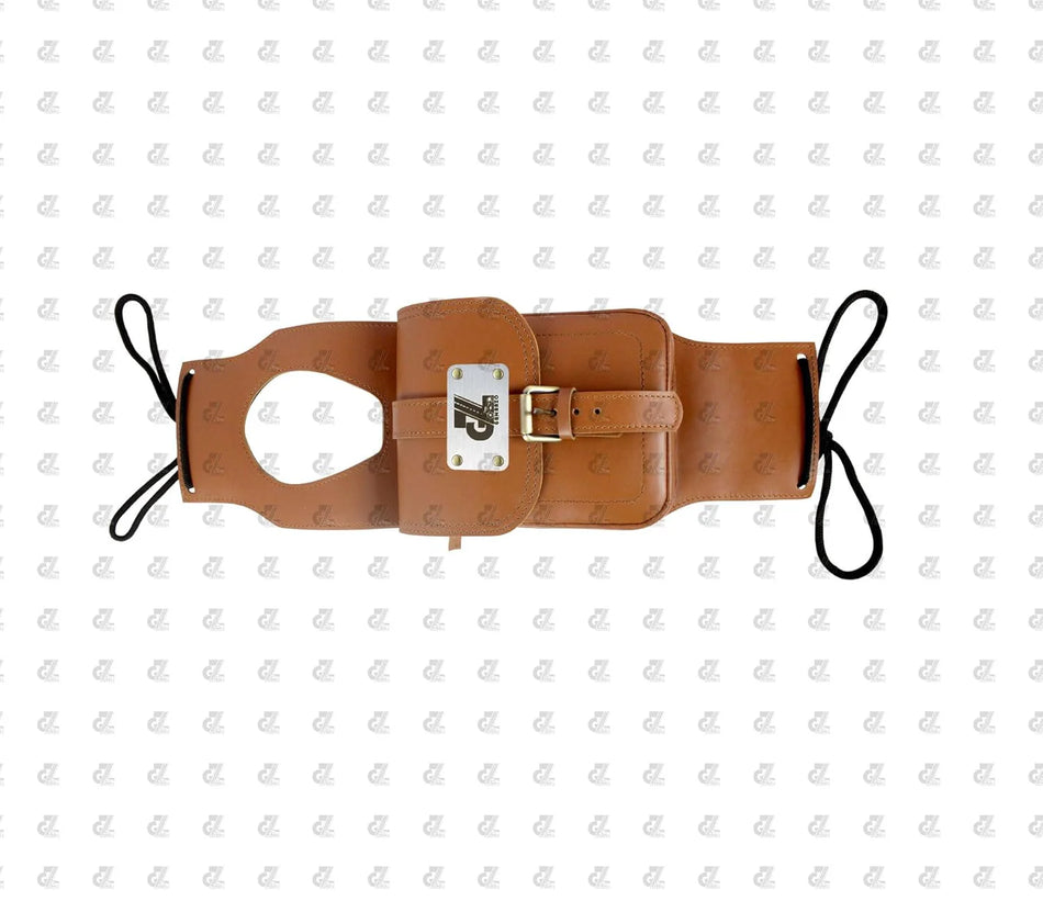 Leather Tank Strap Bag Tan Color for Royal Enfield New Classic Reborn 350