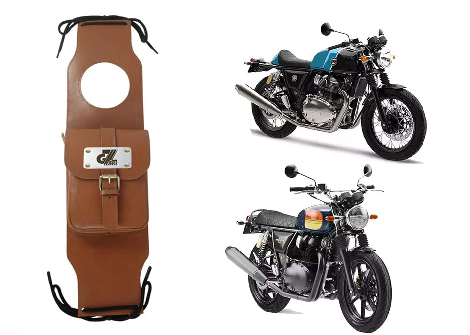 Leather Tank Strap Bag (Brown) for Royal Enfield Continental GT & Interceptor 650