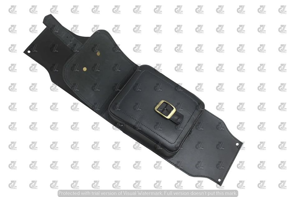 Leather Tank Strap Bag Black For Royal Enfield Meteor 350