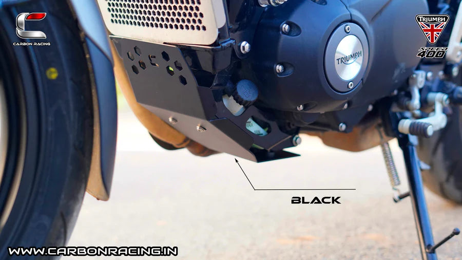 Premium Aluminium Bash Plate Skid Plate for Triumph Speed 400 - Black