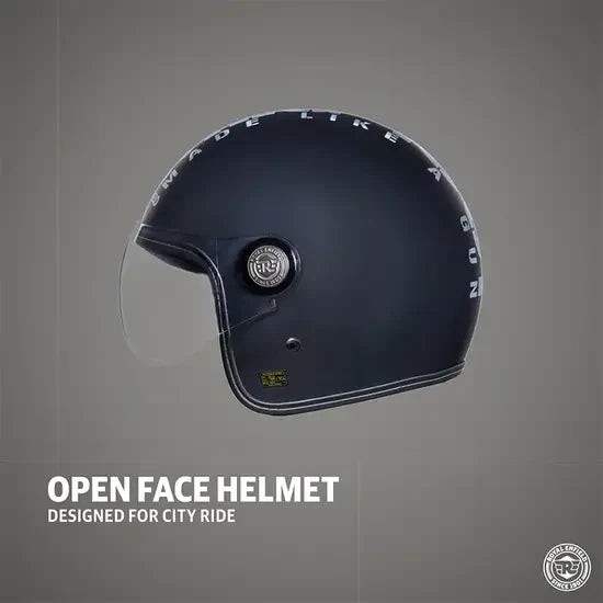 ROYAL ENFIELD CHOPPER MLG CAMO HELMET WITH CLEAR VISOR MATT BLACK