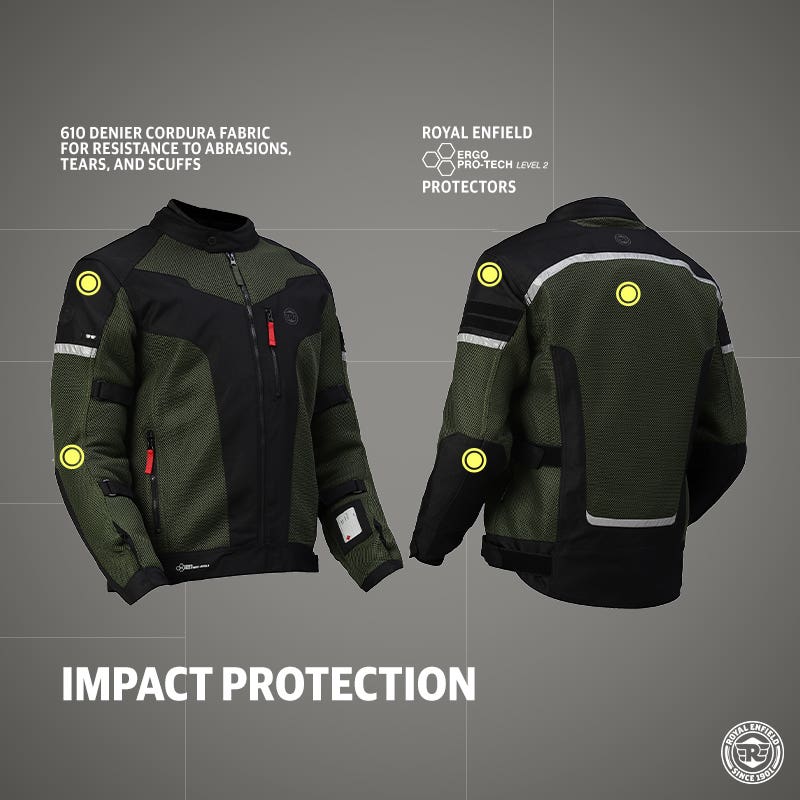 ROYAL ENFIELD WINDFARER V2 RIDING JACKET GREEN