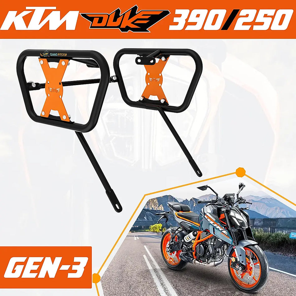 SADDLE STAY (PAIR) BLACK/ ORANGE FOR KTM DUKE 390/250 GEN 3