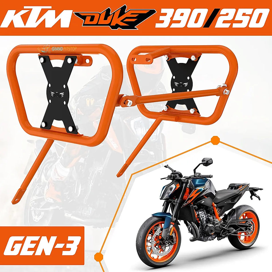 SADDLE STAY (PAIR) ORANGE/BLACK  FOR KTM DUKE 390/250 GEN 3