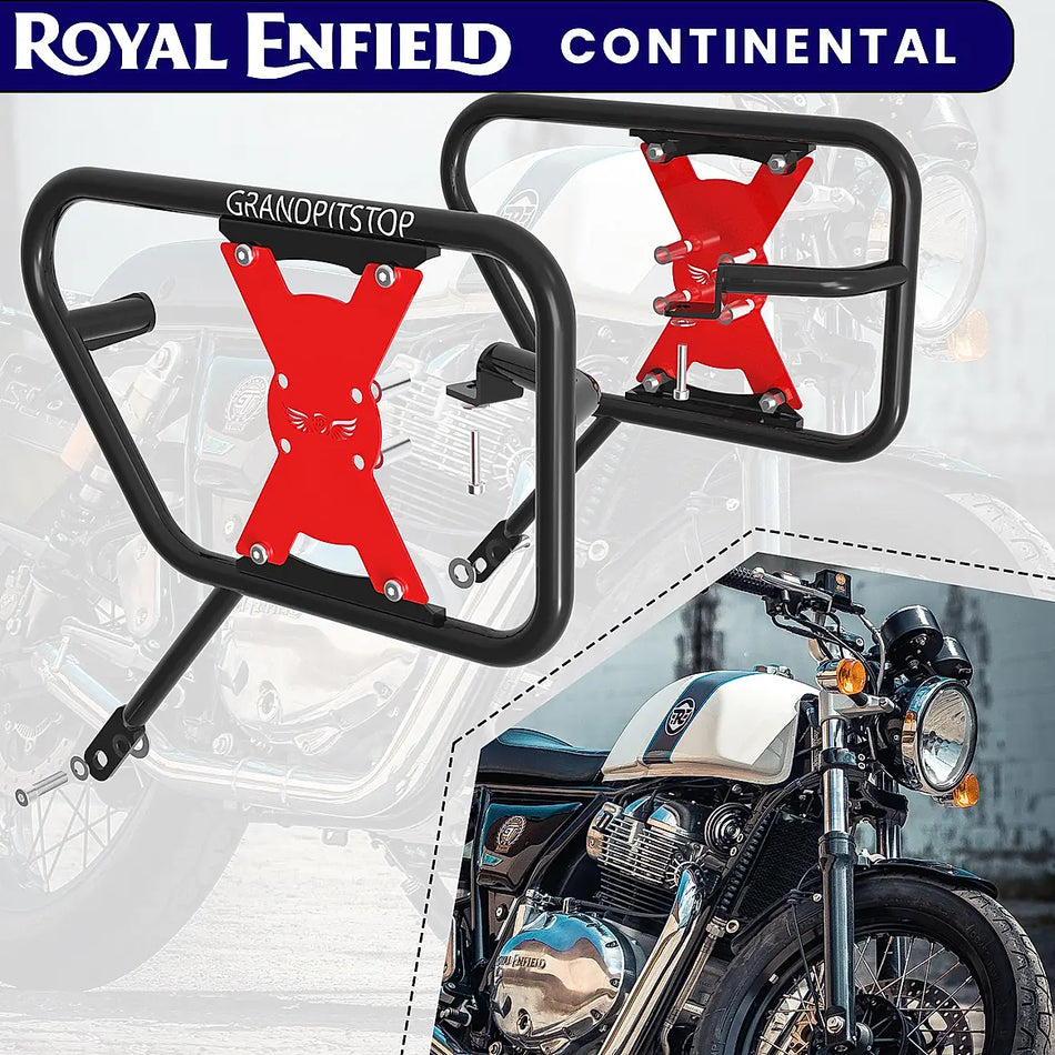 SADDLE STAY (PAIR) BLACK/RED FOR CONTINENTAL GT 650
