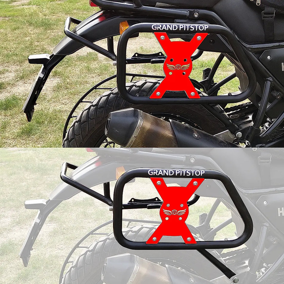 SADDLE STAY  (PAIR) BLACK &  RED WITH JERRY CAN MOUNTING FOR Himalayan 411