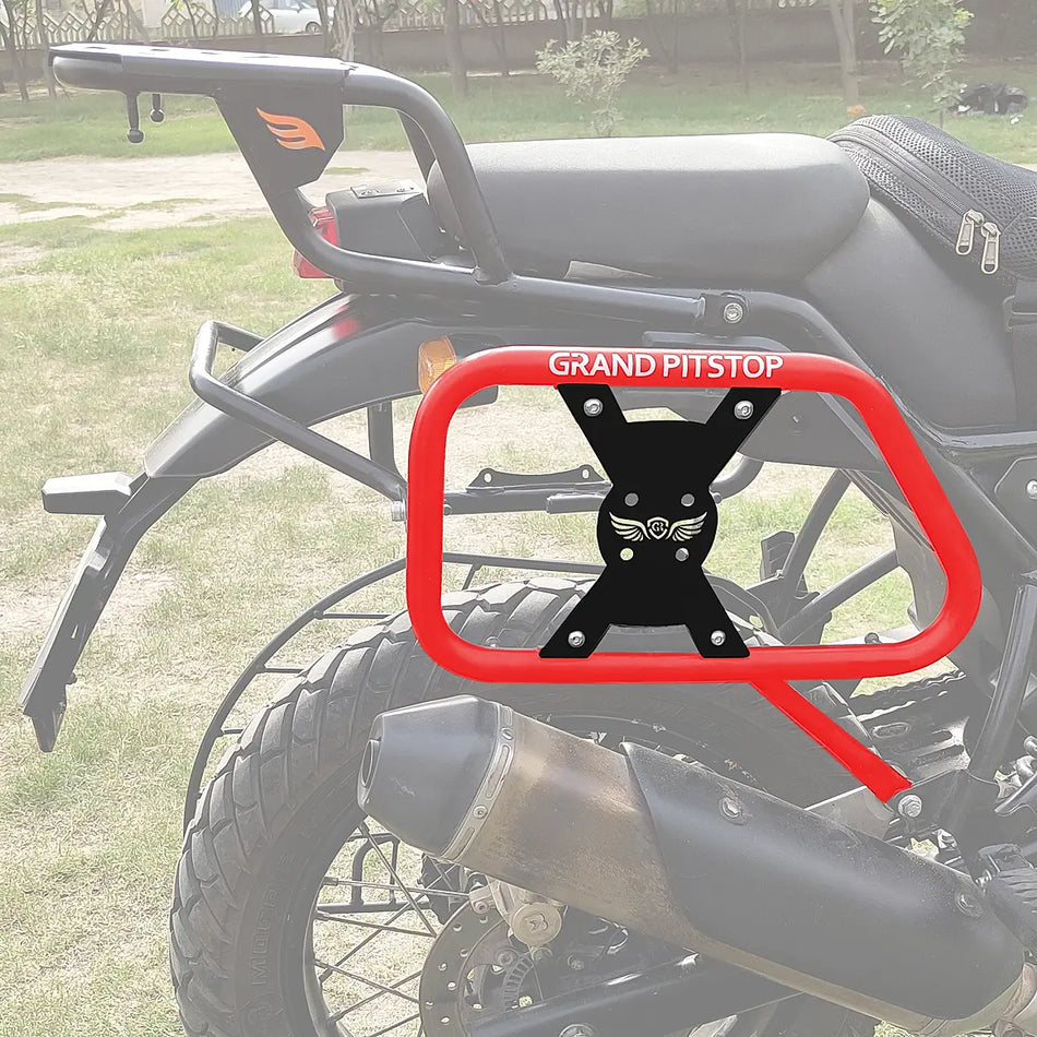 SADDLE STAY  (PAIR) RED & BLACK WITH JERRY CAN MOUNTING FOR Himalayan 411