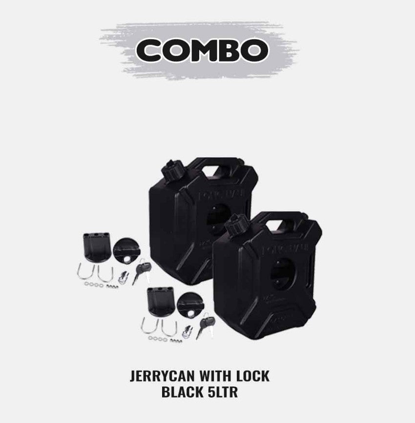 JERRY CAN PAIR BLACK KEY LOCKING FITTINGS 5 LTR FOR HIMALAYAN 411