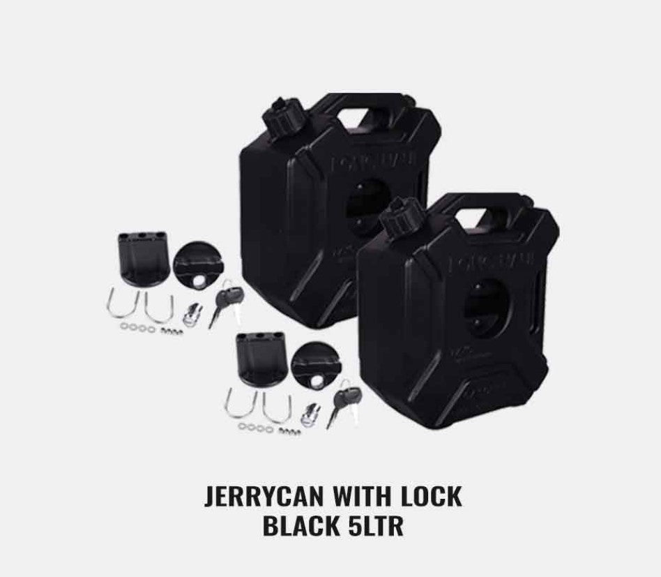 JERRY CAN PAIR BLACK KEY LOCKING FITTINGS 5 LTR FOR HIMALAYAN 411