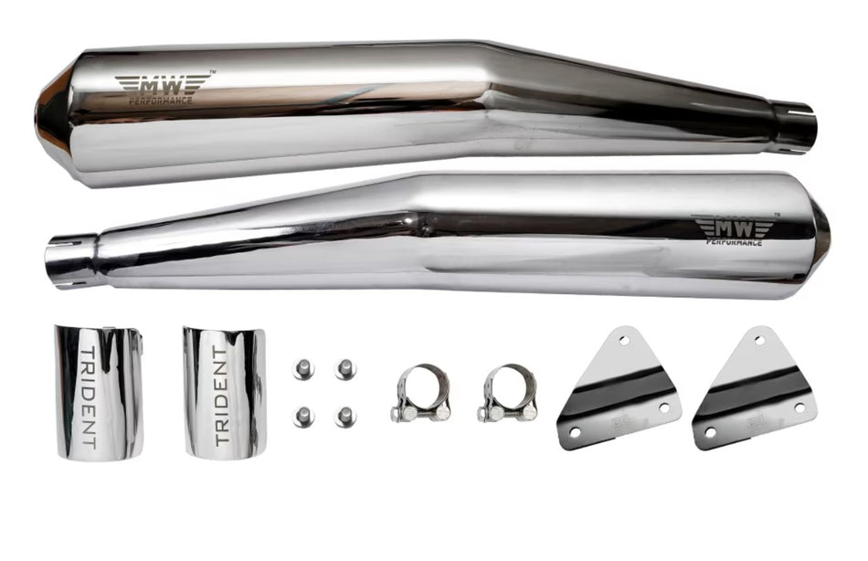 Trident Steel Polish Exhaust for Interceptor 650 & GT 650