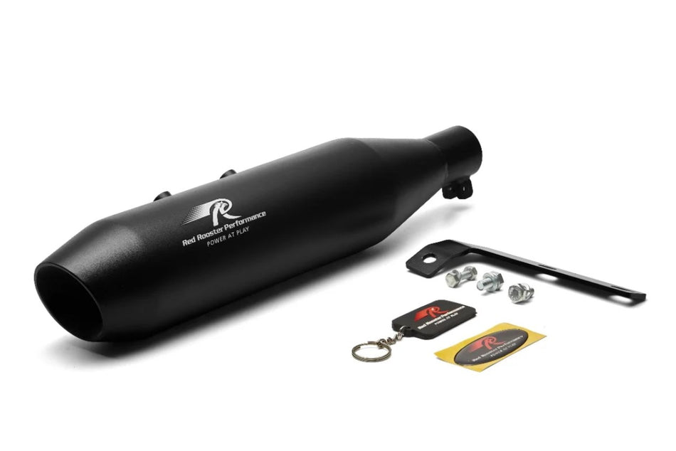 RED ROOSTER PERFORMANCE RUMBLER MAX BLACK EXHAUST FOR NEW CLASSIC 350 & METEOR 350