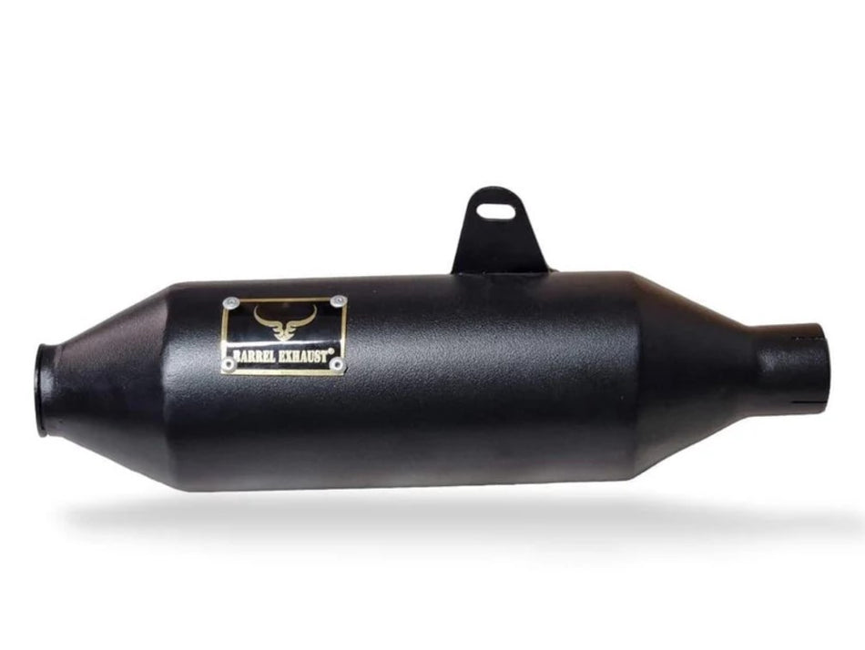 Buy Barrel Atom X Exhaust for Hunter 350 - Royal Enfield Spare Parts Online | Motomarvels