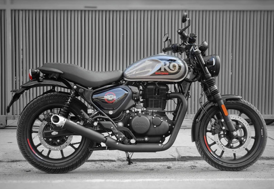 Buy Barrel Trail Exhaust for Hunter 350 - Royal Enfield Spare Parts | Motomarvels