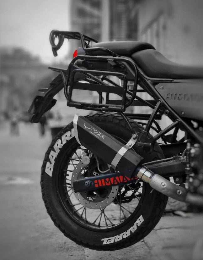 Buy Rogue V1 Black Exhaust for Himalayan 411 - Royal Enfield Spare Parts Online | Motomarvels