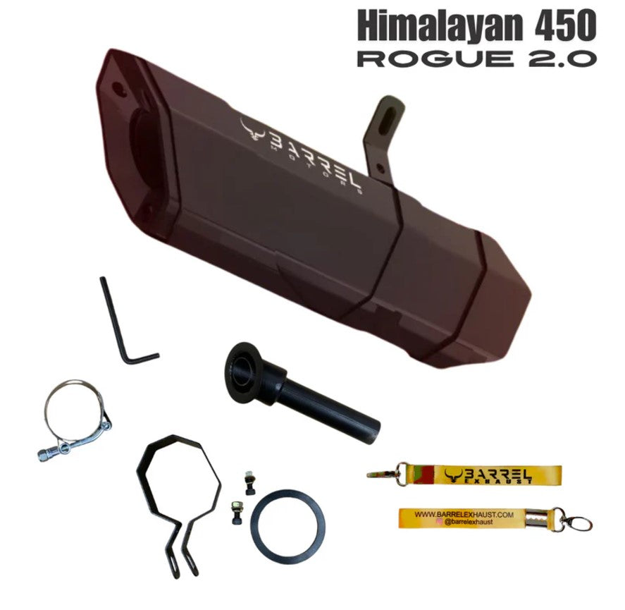 Purchase Rogue 2.0 Barrel Exhaust for New Himalayan 450 - Royal Enfield Spare Parts | Motomarvels