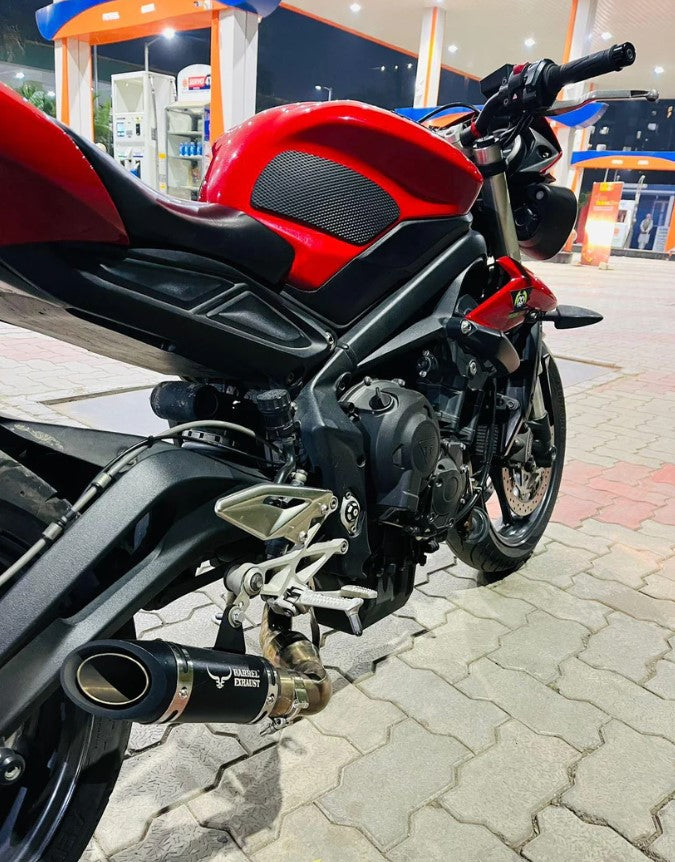 BARREL EXHAUST OUTLAW EXHAUST BLACK FOR TRIUMPH STREET TRIPLE 765 & 675