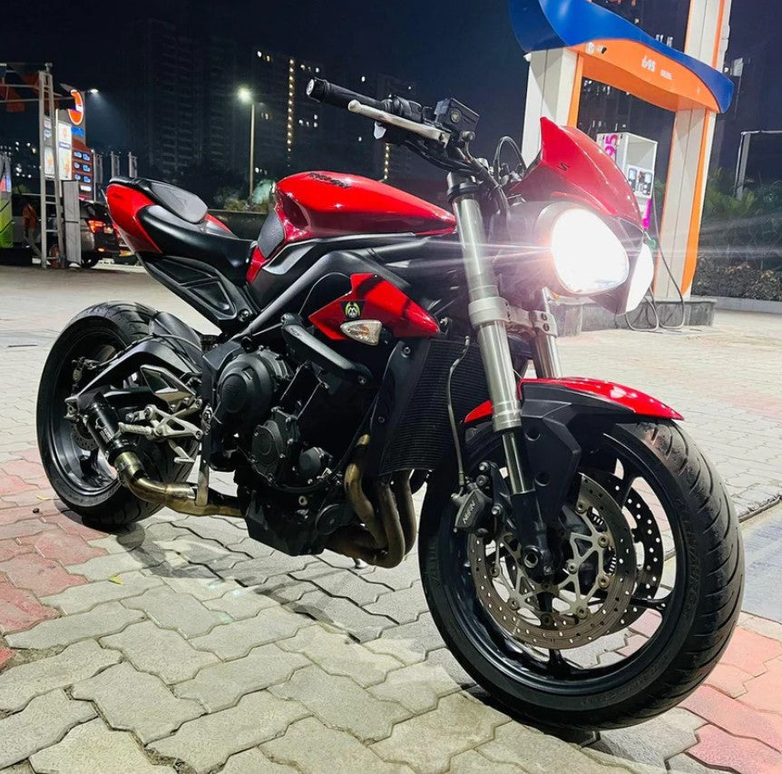 BARREL EXHAUST OUTLAW EXHAUST BLACK FOR TRIUMPH STREET TRIPLE 765 & 675