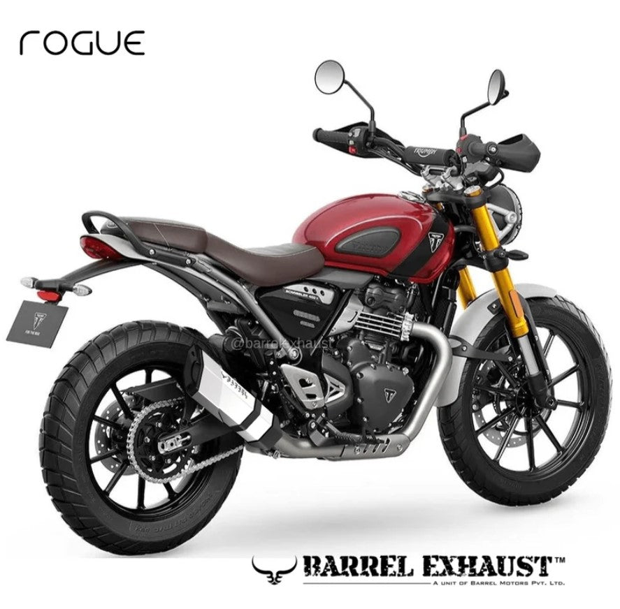 BARREL EXHAUST ROGUE 2.0 SILVER & BLACK FOR TRIUMPH 400