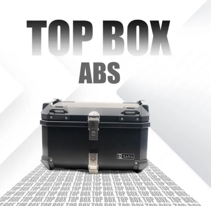 Top Box Plastic (55 Litre) L-Flat Black With Back Rest Cushion