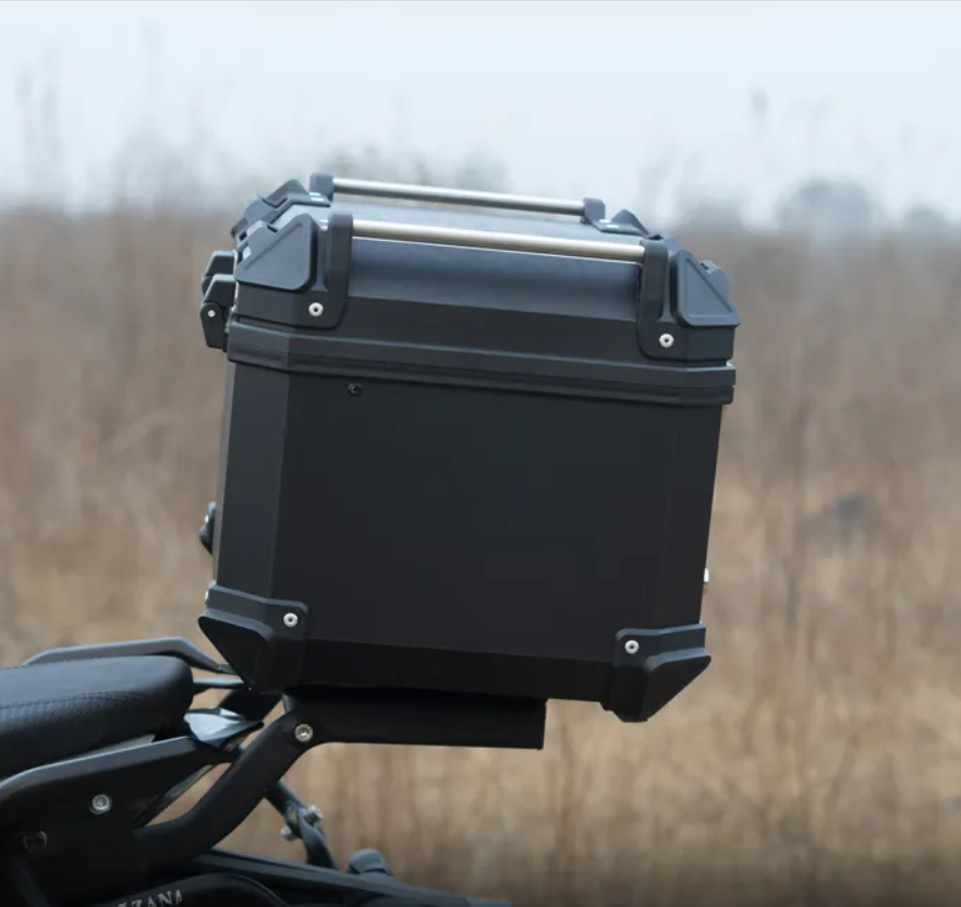 Universal Top Box Plastic (45 Ltr) l-flat Black With Back Rest Cushion