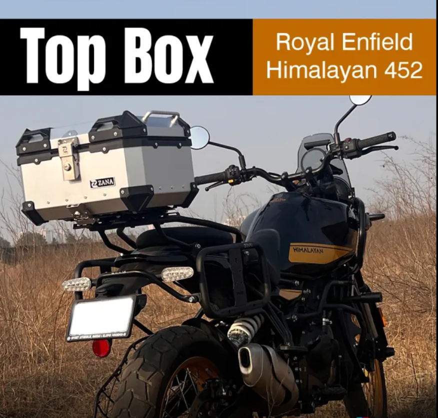 Universal Top Box Aluminium (35 Ltr) l-flat Silver With Back Rest Cushion