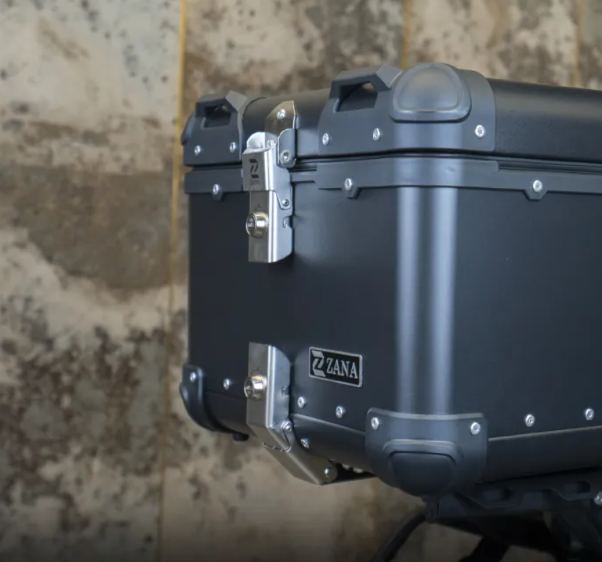 Universal Top Box Aluminium (35Ltr) R-flat Black With Back Rest Cushion