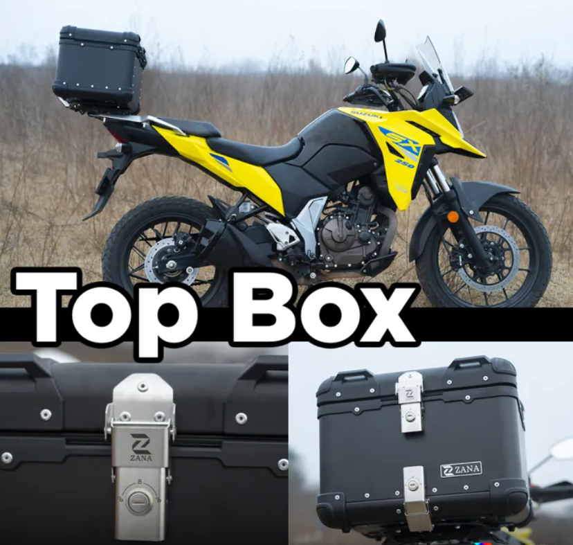 Universal Top Box Aluminium (45Ltr)R-flat Black With Back Rest Cushion
