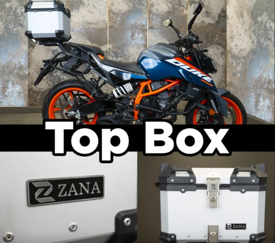 Universal Top Box Aluminium (45Ltr) l-flat Sliver With Back Rest Cushion