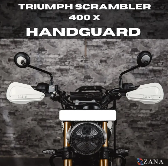 Hand Guard (White) For Triumph Scrambler 400 X