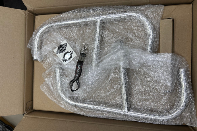 Silver Large Engine Guards For Royal Enfield Bear 650