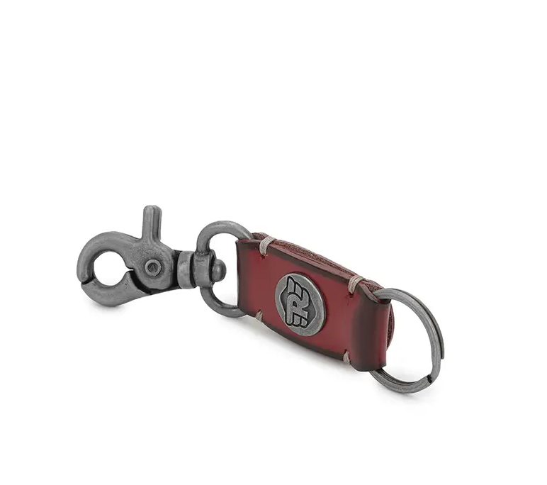 Leather Keychain - Red