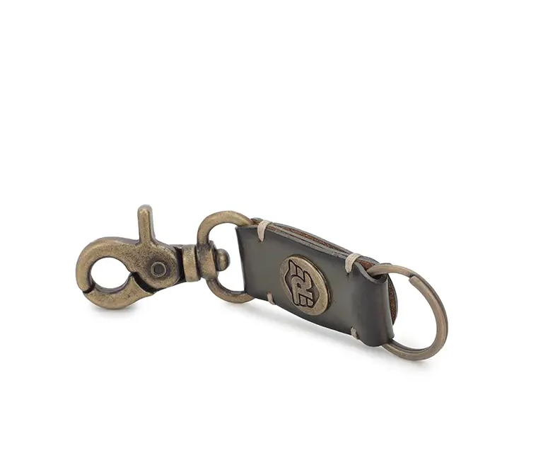 Leather Keychain - Olive