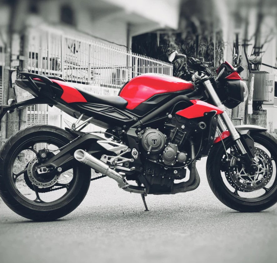 BARREL EXHAUST OUTLAW EXHAUST SILVER FOR TRIUMPH STREET TRIPLE 765 & 675