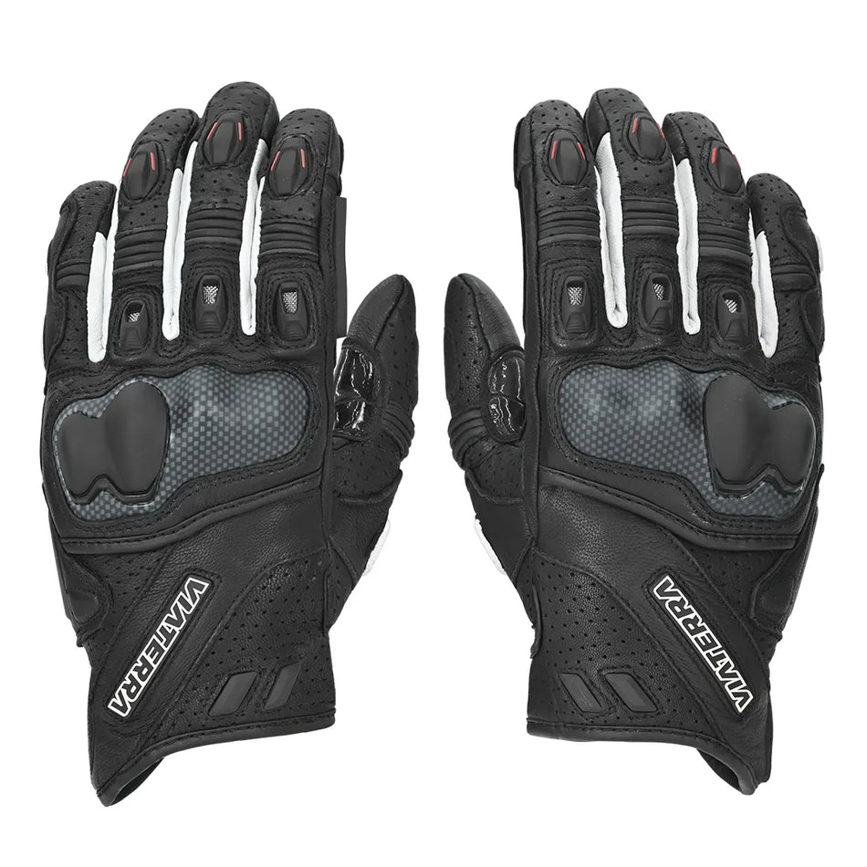 SHIFTER – SHORT MOTORCYCLE LEATHER RIDING GLOVES Black