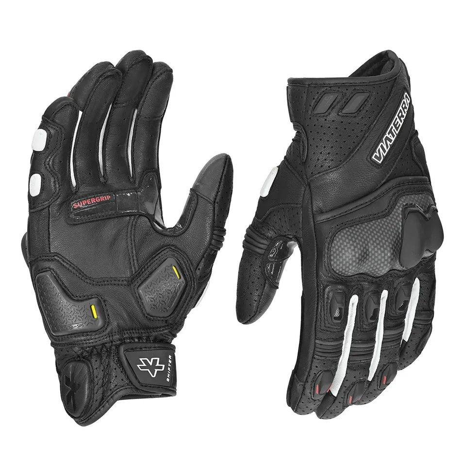 SHIFTER – SHORT MOTORCYCLE LEATHER RIDING GLOVES Black