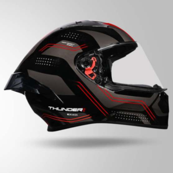 Studds Thunder D2 Draken Decor Black & Grey With Spoiler – Full Face Helmets