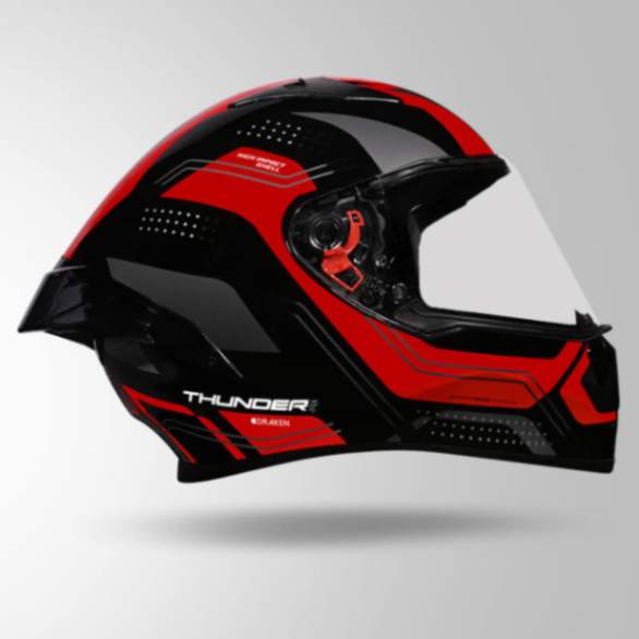 Studds Thunder D2 Draken Decor Black & Red With Spoiler – Full Face Helmets