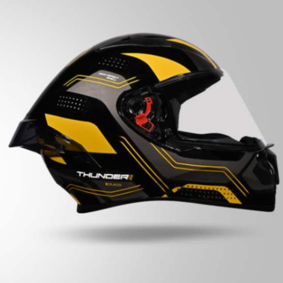Studds Thunder D2 Draken Decor Black & Yellow With Spoiler – Full Face Helmets
