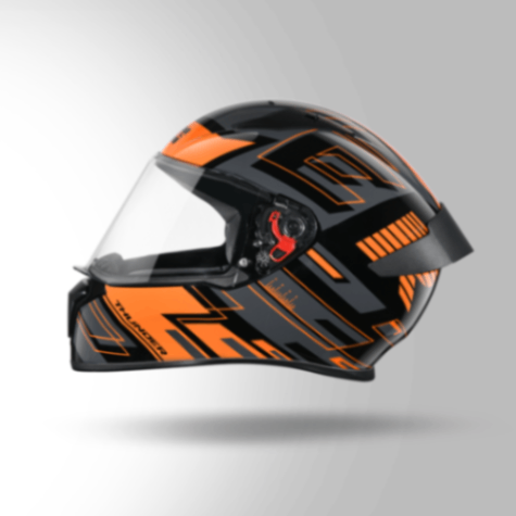 Studds Thunder D3 Decor Black & Orange With Spoiler – Full Face Helmets