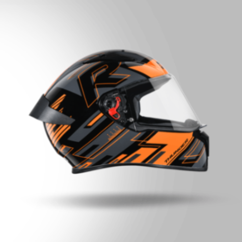 Studds Thunder D3 Decor Black & Orange With Spoiler – Full Face Helmets