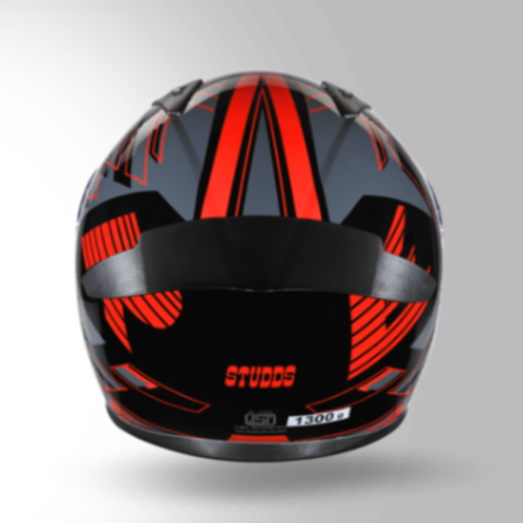 Studds Thunder D3 Decor Black & Red With Spoiler – Full Face Helmets
