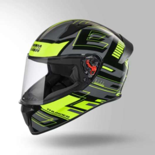 Studds Thunder D3 Decor Black & Yellow With Spoiler – Full Face Helmets