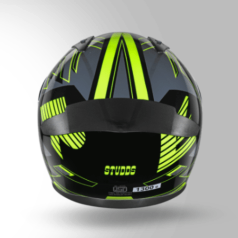 Studds Thunder D3 Decor Black & Yellow With Spoiler – Full Face Helmets