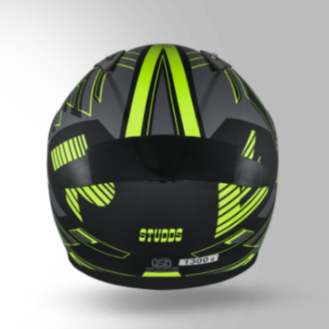 Studds Thunder D3 Decor Matt Black & Yellow With Spoiler – Full Face Helmets