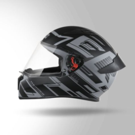 Studds Thunder D3 Decor Matt Grey & Black With Spoiler – Full Face Helmets